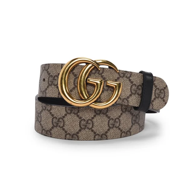 Gucci & GG Supreme GG Marmont Reversible Belt in Black Leather from Blue Spinach