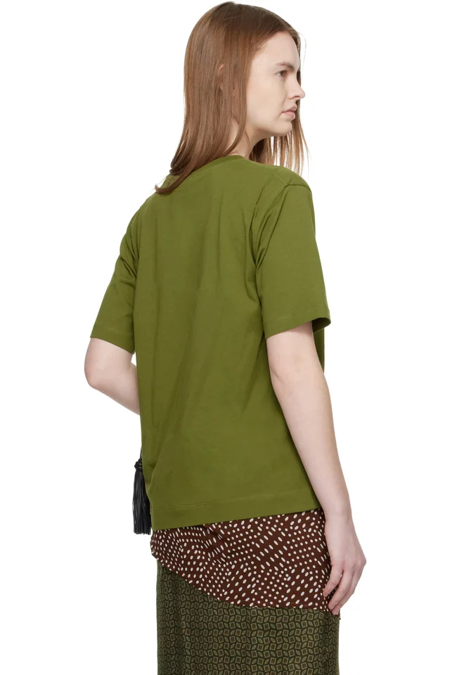 Dries Van Noten Green Cotton T-shirt, photo 3 of 4 from SSENSE