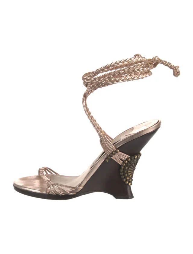 Jimmy Choo Leather Braided Accents Sandals in pink Leather from The RealReal