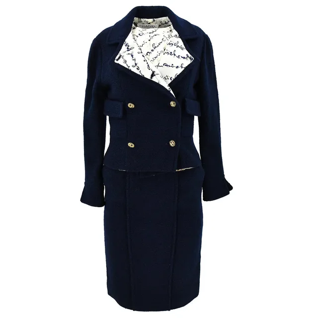Chanel jacket skirt suit #34 in Wool from AMORE Vintage Tokyo