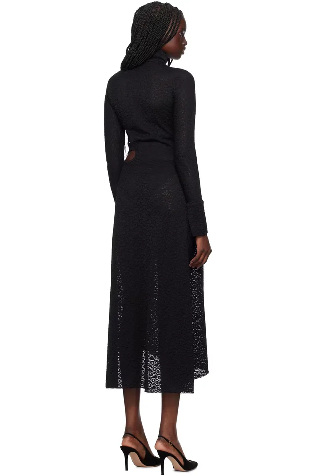Victoria Beckham Black Cutout Midi Dress, photo 3 of 4 from SSENSE