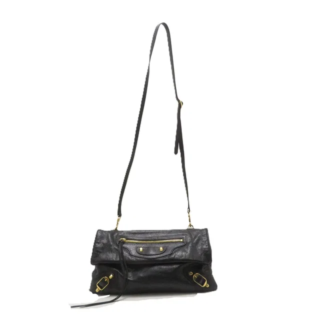 Balenciaga Classic Envelope Black Leather Shoulder Bag in Black Leather from The Reluxe