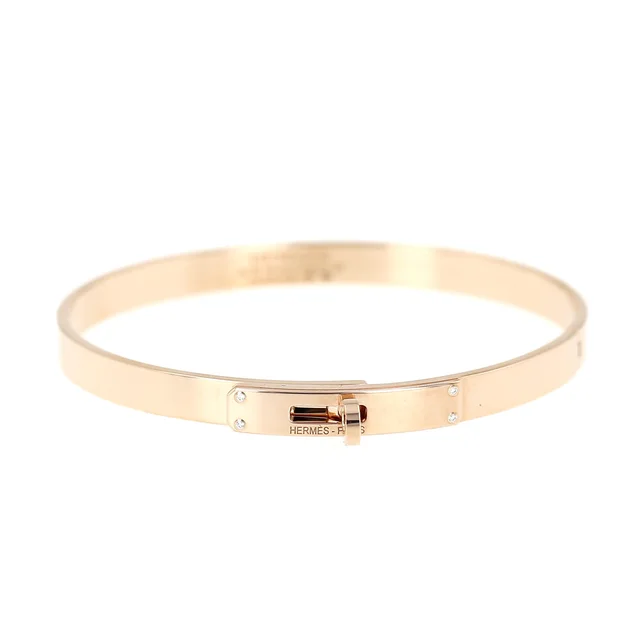 Hermès Kelly bracelet in rose gold and diamonds in Pink from Collector Square, photo 2 of 3