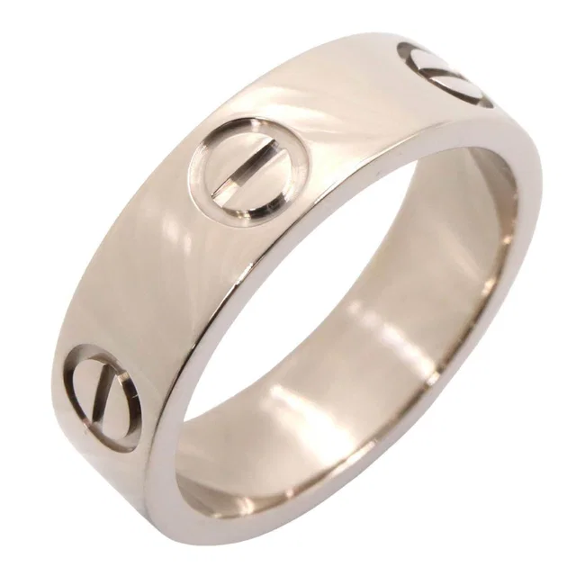 Cartier Love Au750 White Gold Ring Size 51 in White from LuxUness