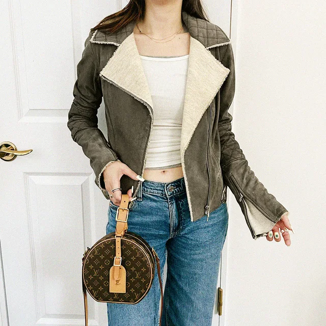 Chanel CC Mark Button Rider's Jacket #34 Brown in Brown Lambskin from VINTAGE QOO TOKYO