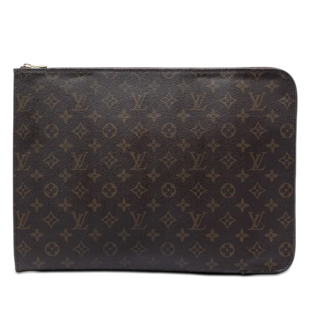 Brown Louis Vuitton Monogram Poche Documents Portfolio Business Bag in Brown Coated canvas from Designer Revival