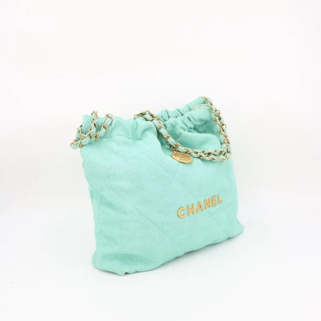 Chanel Handbag 22 Small in Denim from The Reluxe