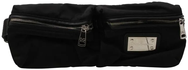 Dolce & Gabbana Black Fanny Pack Waist Pouch Belt Bag in Black Canvas from Bagriculture