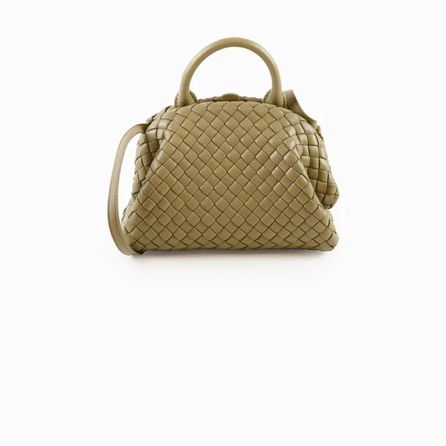 Bottega Veneta Mini Handle Sage 9/10 in Lambskin from The Purse Affair
