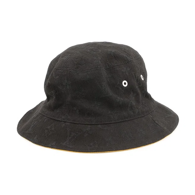 Louis Vuitton Hat Reversible Bucket 58 Black Yellow in Black from The Reluxe