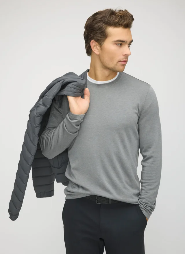 Kit and Ace Upgraded Brushed Long Sleeve Crew in Grey Brushed French Terry from Kit and Ace, photo 1 of 1