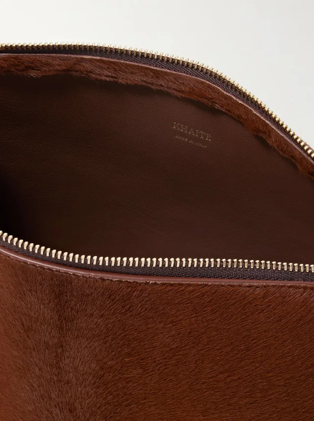 KHAITE Lina medium calf hair shoulder bag - brown - One Size in Brown 100% Leather, photo 5 of 6 from NET-A-PORTER (Canada)