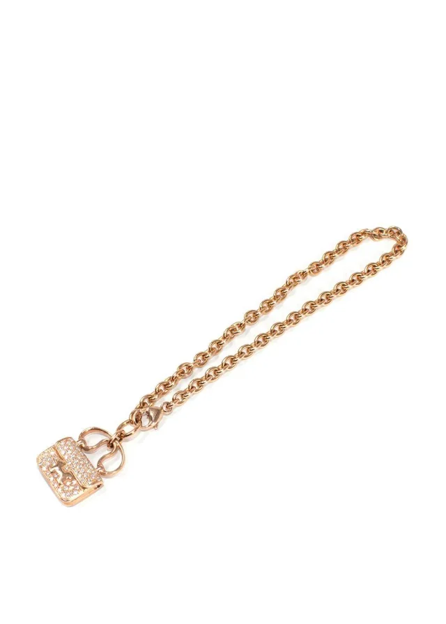 Hermès 18K Rose Gold Diamond Constance Amulettes Bracelet in Pink from HEWI, photo 5 of 10