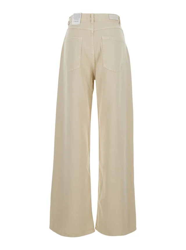 ICON DENIM WOMAN JEANS 'POP' with V-Pockets and Contrast Details in Beige Cotton for Women in Beige 75% Lyocell 25% Cotton, photo 3 of 6 from Gaudenzi Boutique