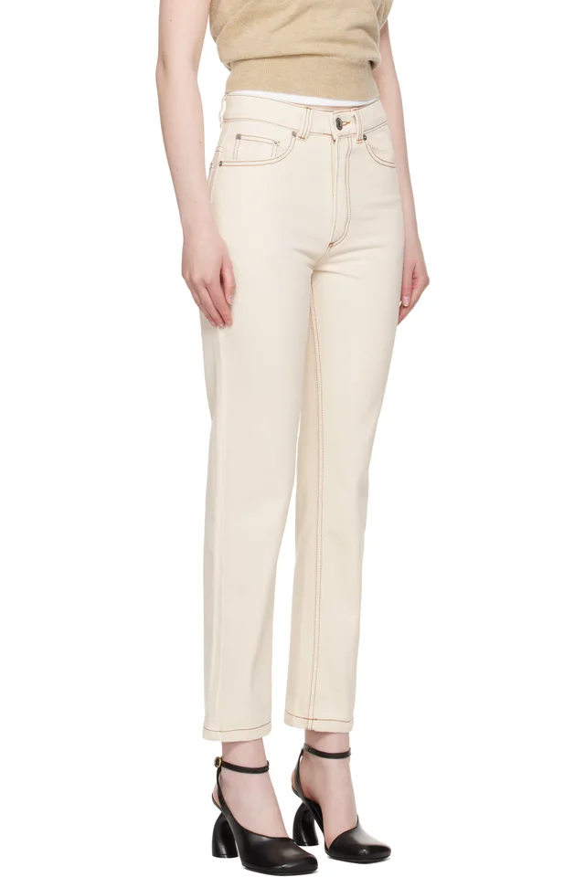 AMI Paris Beige Classic Fit Jeans, photo 2 of 4 from SSENSE