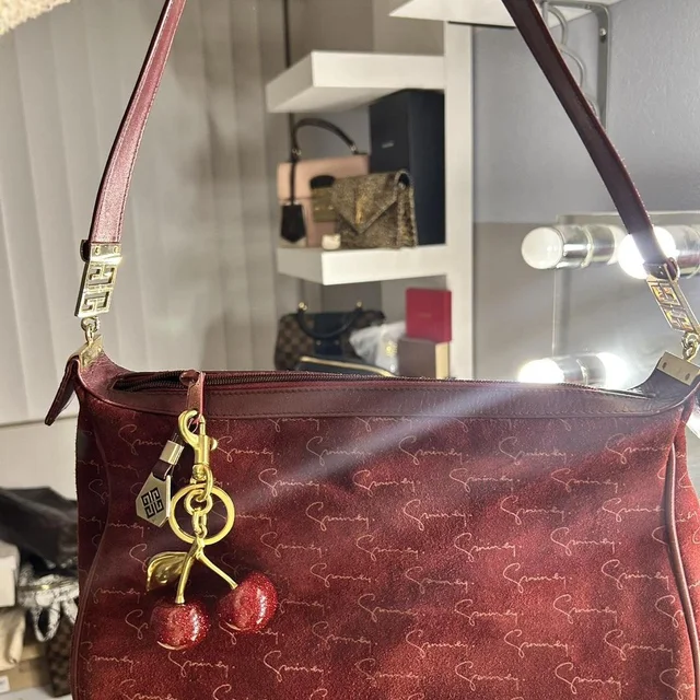 Givenchy Women's Shoulder bags - Burgundy/Red in red from Depop, photo 1 of 1