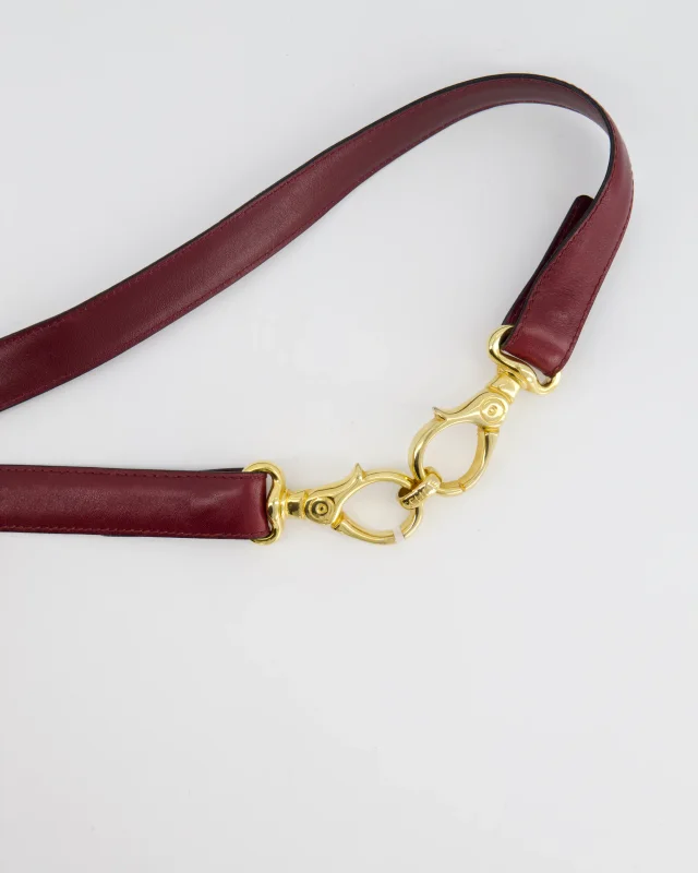 Celine 70cm Burgundy Vintage Belt with Gold Logo Clasp 70cm in Burgundy Leather from Sellier, photo 3 of 3