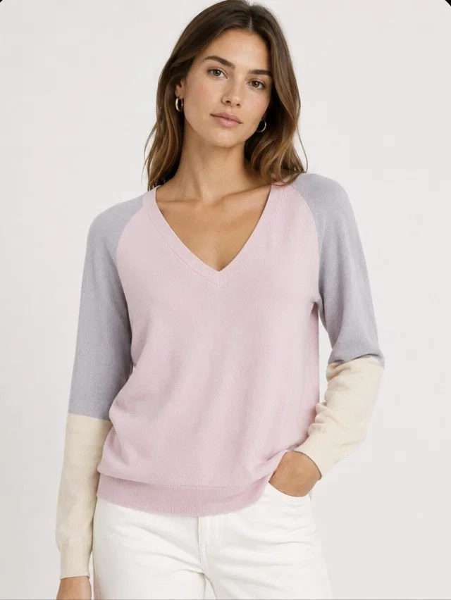 Jil Sander Jill Sander V Neck Silk Cashmere Blend Sweater Pink 40 in pink Silk from Poshmark