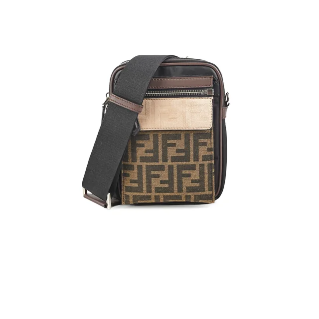 Fendi Monogram/Black Men's Crossbody in Black Canvas from The Purse Affair