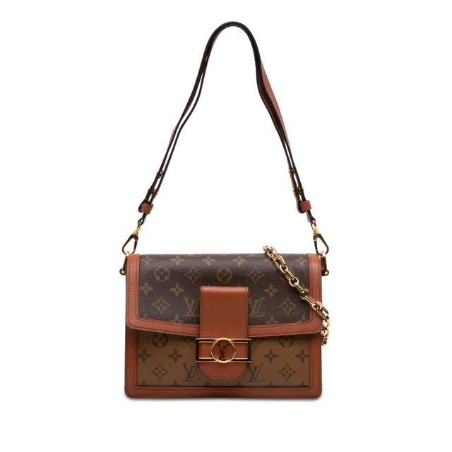 Brown Louis Vuitton Monogram Reverse Dauphine MM Satchel in Brown Canvas from Designer Revival