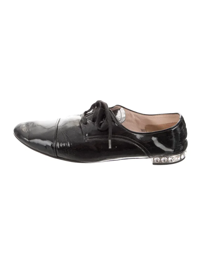 Miu Miu oxfords & brogues in black Patent leather from The RealReal