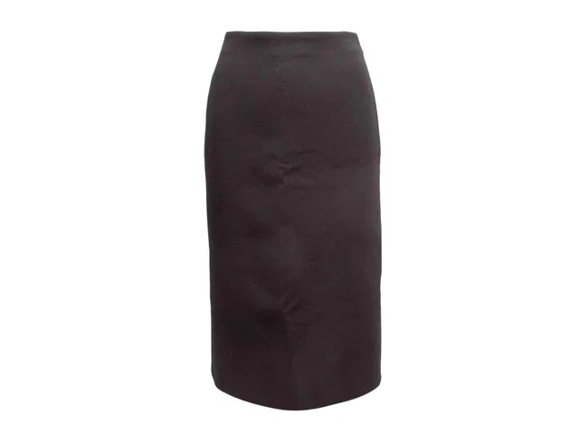 Black Prada Virgin Wool Pencil Skirt Size IT 38 in Black Wool from Designer Revival