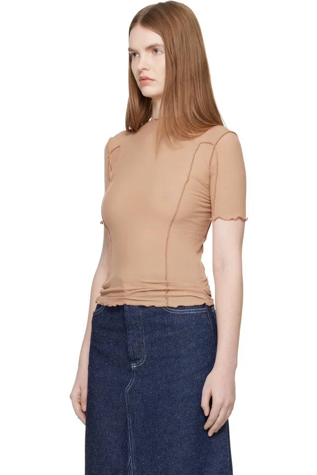 Baserange Tan Omato 3/4 T-shirt, photo 4 of 5 from SSENSE