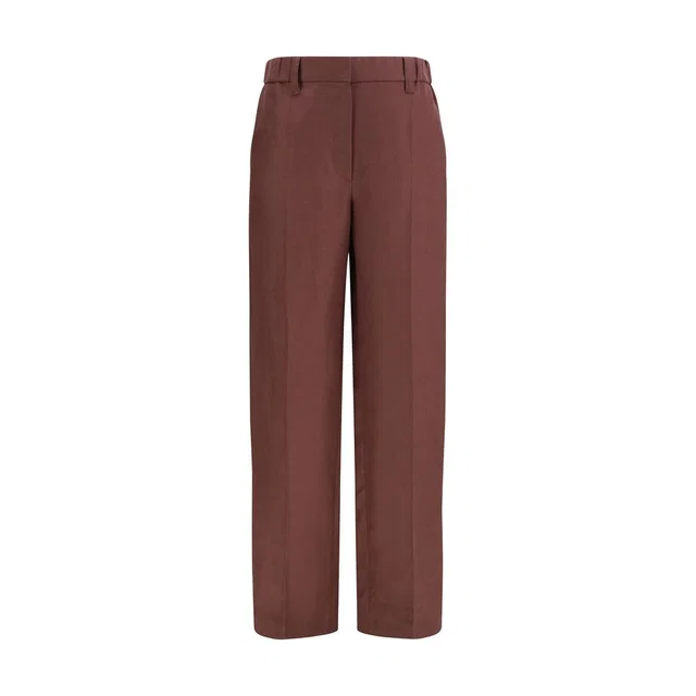 Brunello Cucinelli Brown Linen Casual Pants in Brown from HEWI