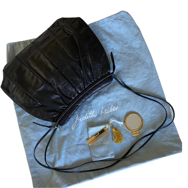 Judith Leiber Judith Lieber Snakeskin Leather Bag, 1980’s in black|gold Leather from Poshmark