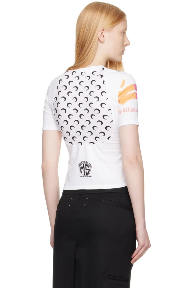Marine Serre Regenerated Graphic Baby Fit T-shirt, photo 3 of 4 from SSENSE