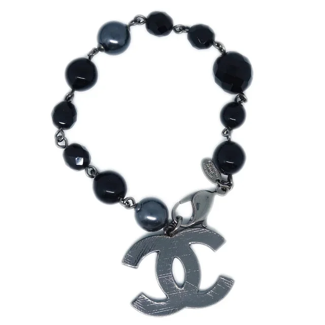 Chanel Bracelet Black 08C in Black Resin from AMORE Vintage Tokyo
