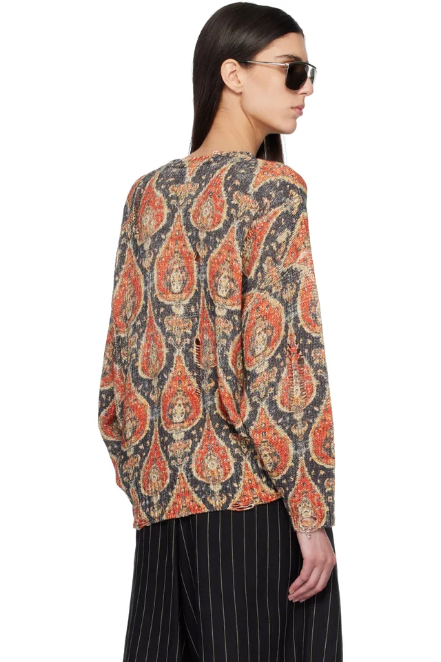 R13 Black & Red Printed Oversized Sweater, photo 3 of 4 from SSENSE