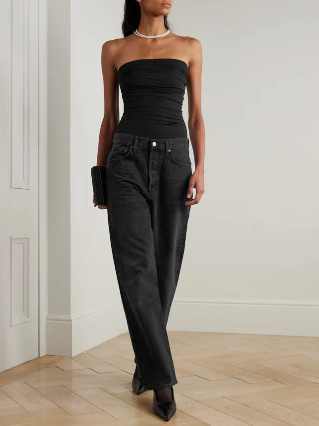 AGOLDE 90's regenerative mid-rise straight-leg jeans in Black, photo 2 of 2 from NET-A-PORTER (Canada)