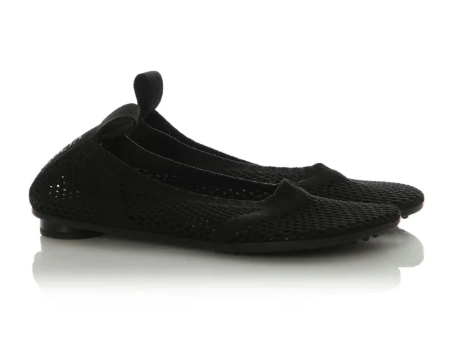 Bottega Veneta Black Atomic Mesh Ballerina Flats in Black Leather from Ann's Fabulous Finds, photo 5 of 6