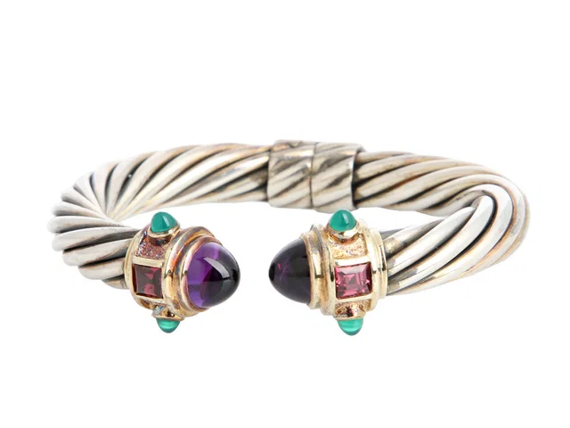 David Yurman Amethyst, Rhodolite, and Chalcedony Renaissance Bracelet in Purple from Ann's Fabulous Finds
