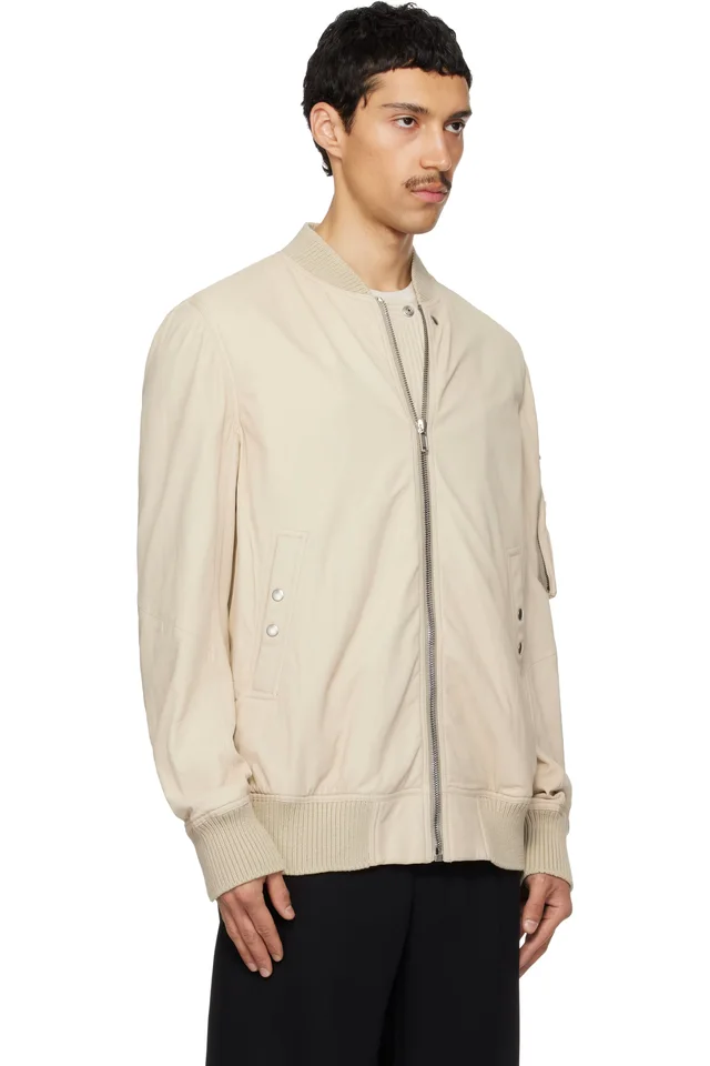 Rick Owens Beige Temple Classic Flight Jacket, photo 2 of 2 from SSENSE