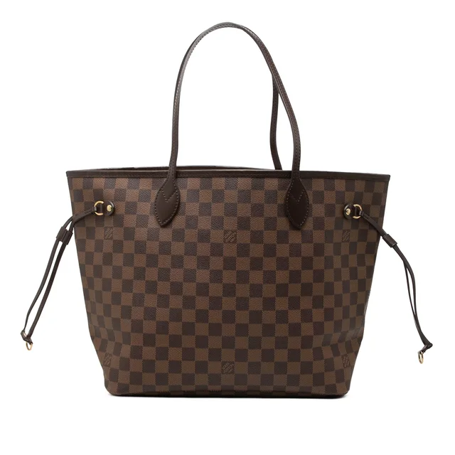 Brown Louis Vuitton Damier Ebene Neverfull MM Tote Bag in Brown Canvas from Designer Revival
