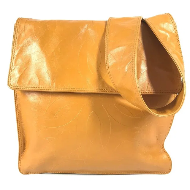 Chanel Shoulder Bag CC Logo All Over Pattern Leather Orange in Orange Leather from The Reluxe