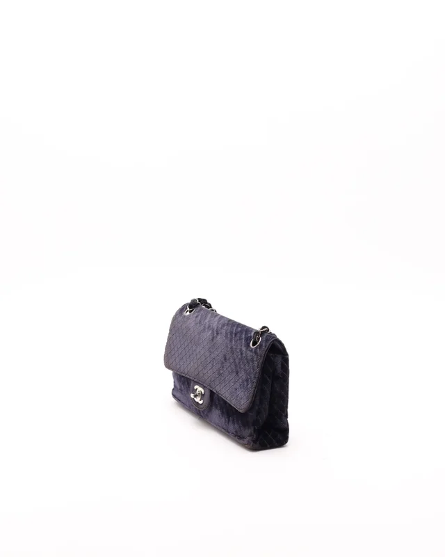 Chanel Medium Micro Quilted Velvet Single Flap Bag in Velvet from A Retro Tale, photo 2 of 13