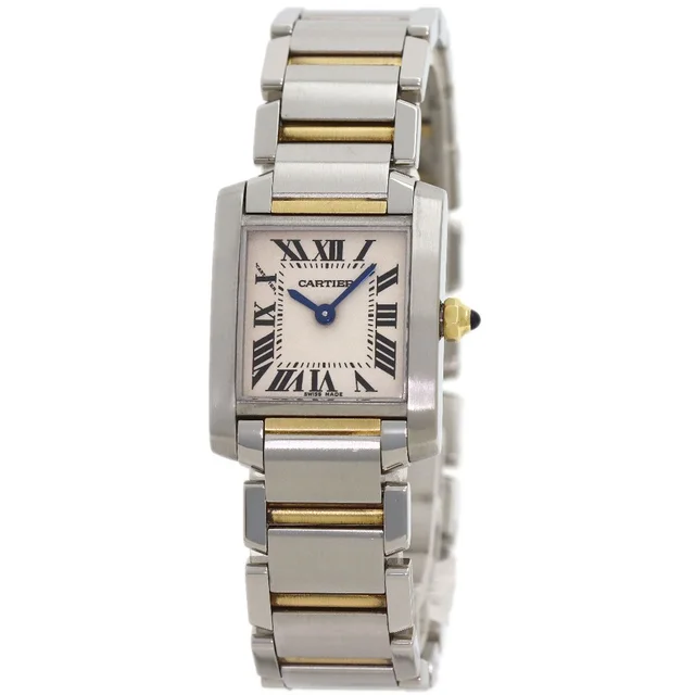 Cartier Tank Francaise SM Watch SS Yellow Gold in Yellow from The Reluxe