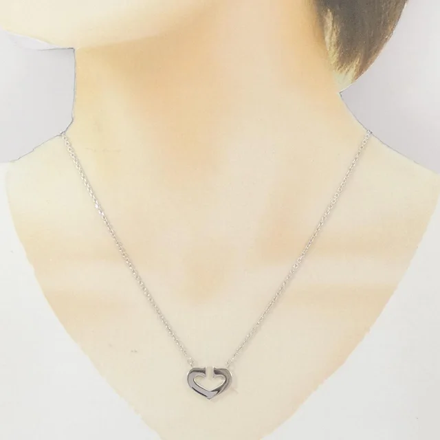 Cartier C Heart 750 White Gold Necklace in White from LuxUness, photo 2 of 2