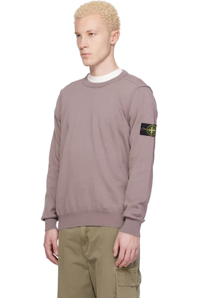 Stone Island Purple 5100053 Soft Organic Cotton Sweater, photo 4 of 5 from SSENSE