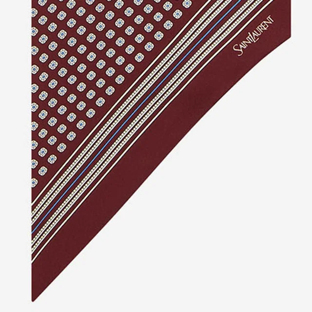 Saint Laurent Silk Twill Scarf — Burgundy Scarfs in Burgundy Silk from HEWI