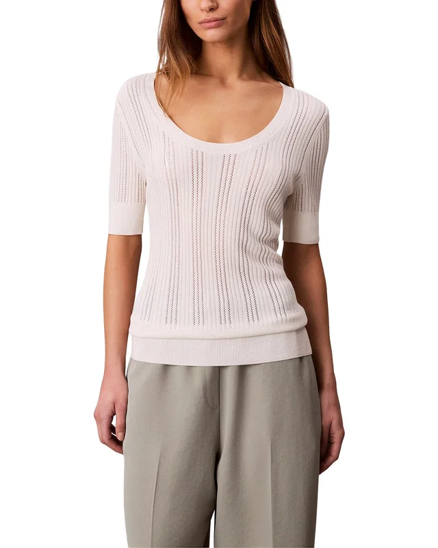 Calvin Klein Fine Gauge Pointelle Top, image 1 of 1 from Rue La La