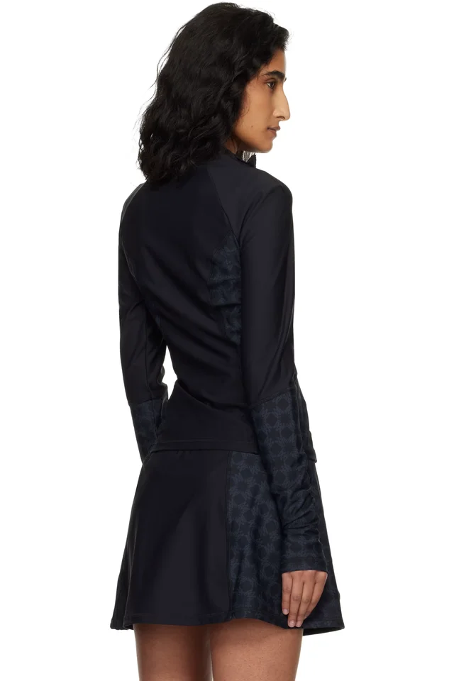 AMIRI Black & Navy MA Quad Long Sleeve T-shirt, photo 3 of 4 from SSENSE
