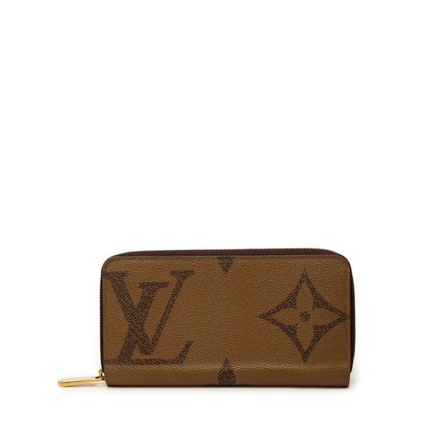 Brown Louis Vuitton Monogram Giant Reverse Zippy Long Wallet in Brown Canvas from Designer Revival