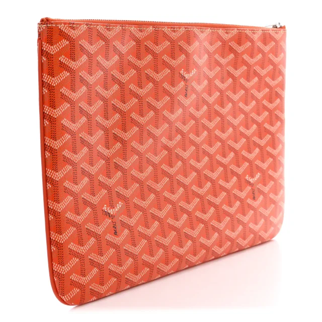 Goyard Goyardine Senat Pochette MM Orange in Orange Coated canvas from FASHIONPHILE, photo 3 of 7