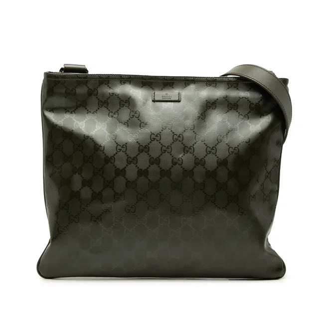 Green Gucci GG Imprime Crossbody in Green Coated canvas from Designer Revival