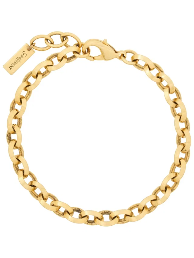 Saint Laurent Chain Link Brass Bracelet — Gold Bracelets in Gold from HEWI