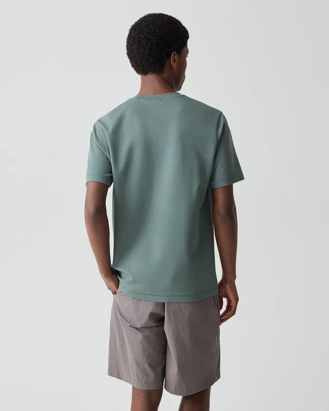 Theory Ryder Tee in Relay Jersey in LIGHT PINE GROVE 64% Viscose, 30% Polyamide, 6% Elastane, photo 3 of 12 from Theory